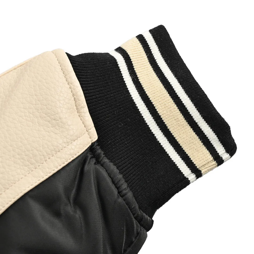Louis Vuitton/Louis Vuitton 23Fw contrasting color patchwork baseball jacket
